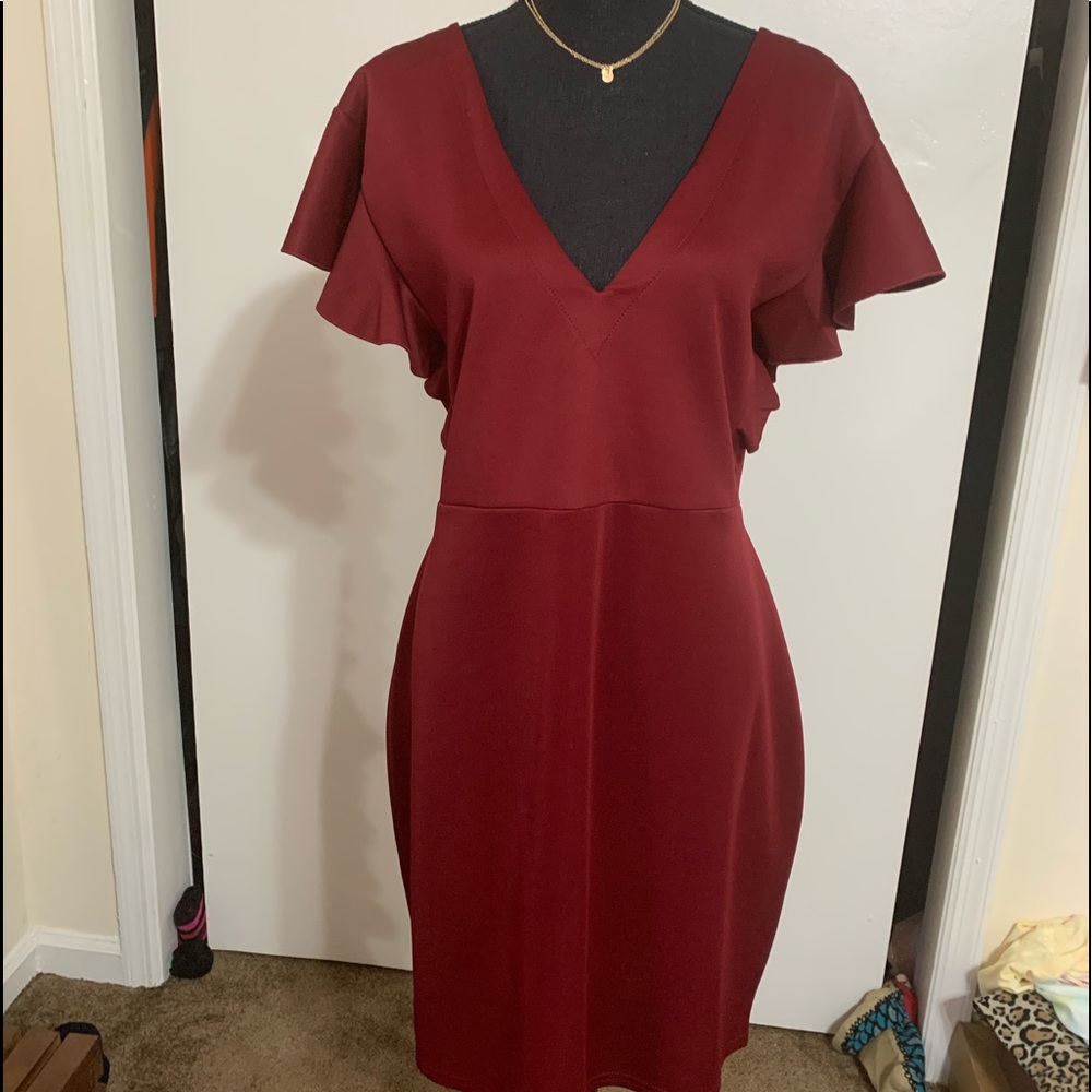 Maroon Body Con Dress